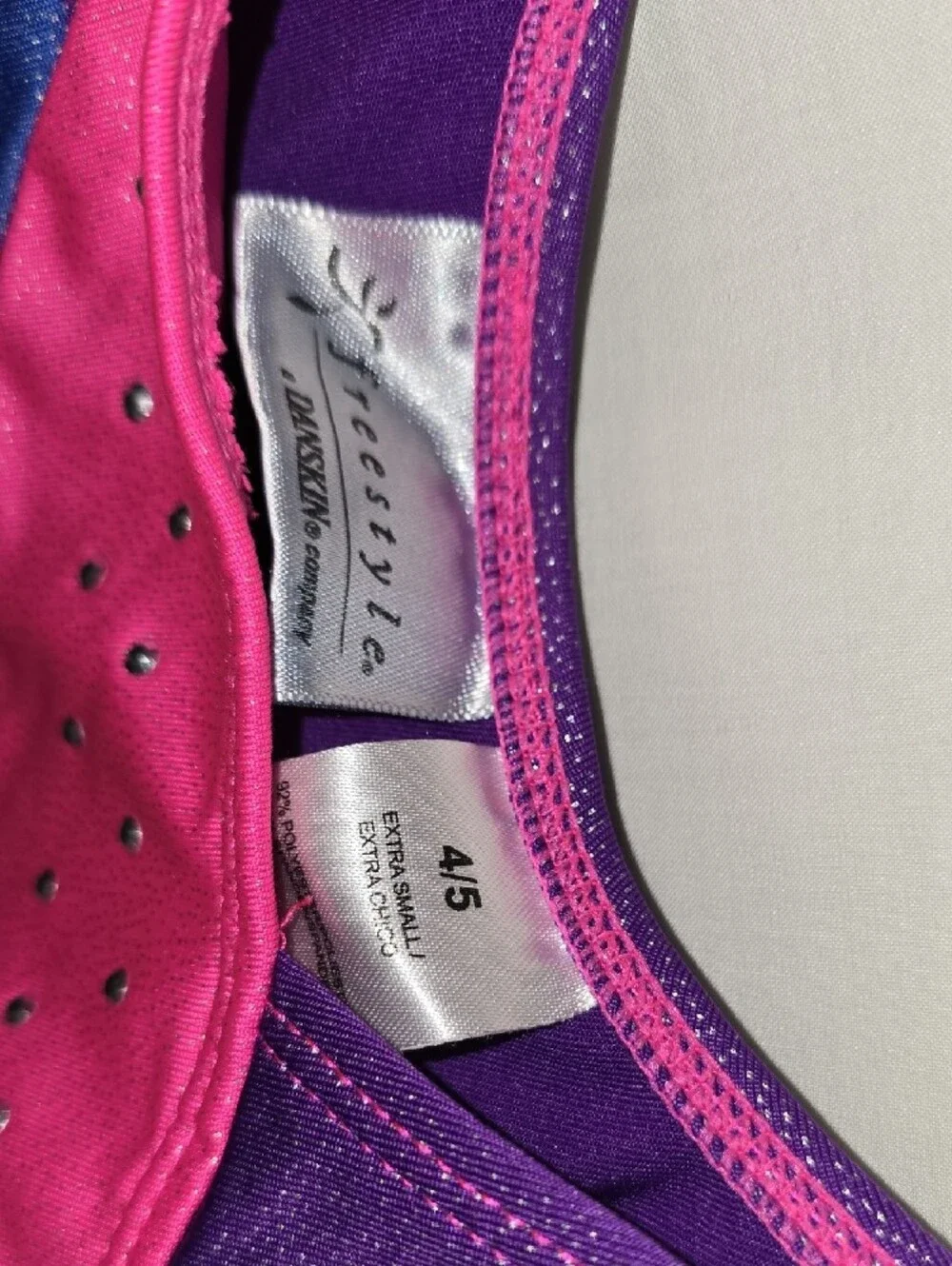 Freestyle By Danskin Pink & Purple Multi-Print Gymnastics Tank Leotard